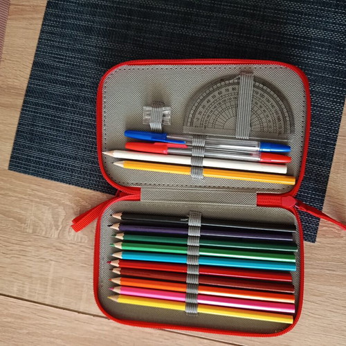 Star Wars pencil case new with markers, pencils, pens, and geometry tools
