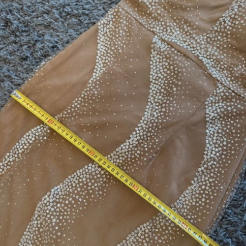 Handmade evening dress by Eirini Makkou, beige, size S/M