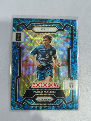 2026 Panini Prizm Monopoly FIFA World Cup Paolo Maldini Blue Wave card Italy like new