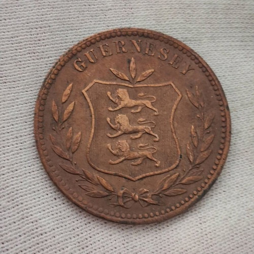 8 Doubles Guernsey 1902 coin used