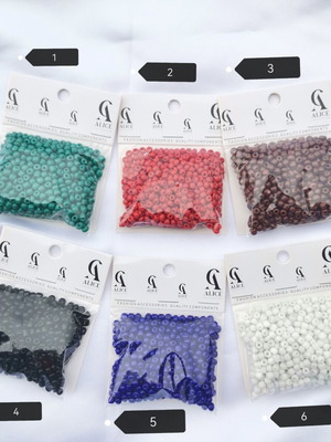 Seed glass beads 3mm new, assorted colors, pack ~580 pcs