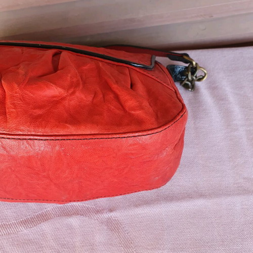Fendi shoulder bag used, red and orange, leather