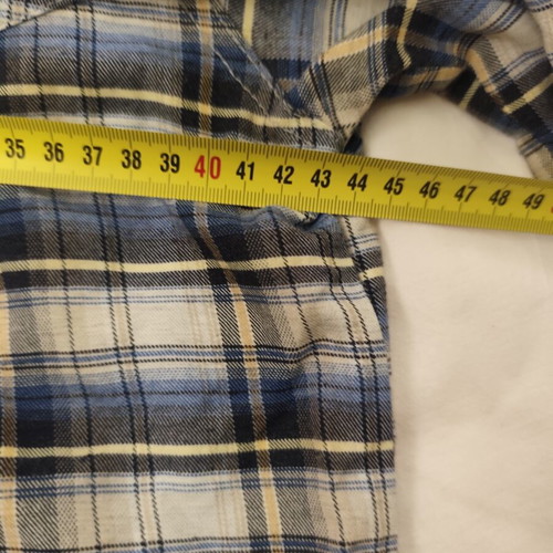 Plaid Long-Sleeve Shirt GMZ Creation Medium like new, blue and white