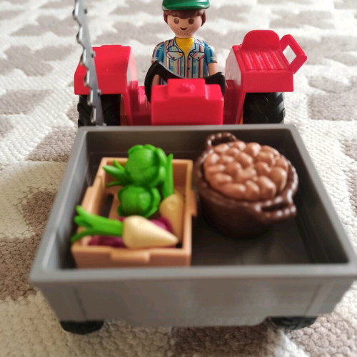 Playmobil country tractor with load like new