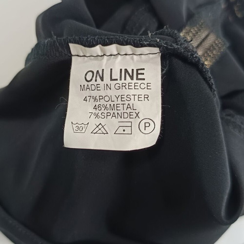 On Line corset top with mesh fabric in anthracite metallic, like new