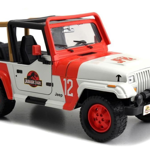 Jada Toys 2022 Jurassic Park 1992 Jeep Wrangler 1:24 Die-Cast Toy Car New