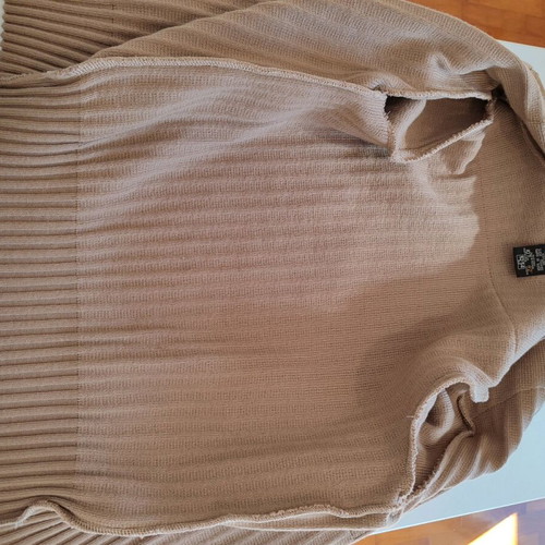 Vintage St. Michael cardigan medium beige acrylic with suede details like new