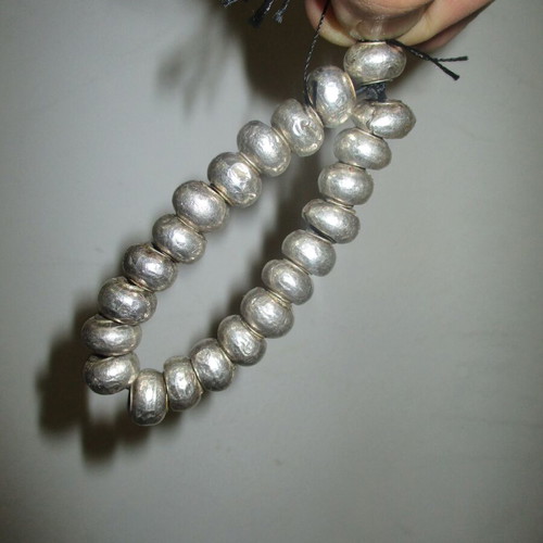 Silvered wooden beads like new, 22 pieces, 12 mm