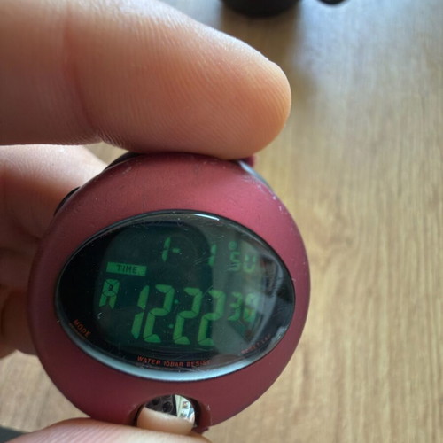 Vintage Pulsar Spoon digital watch used, red multicolor