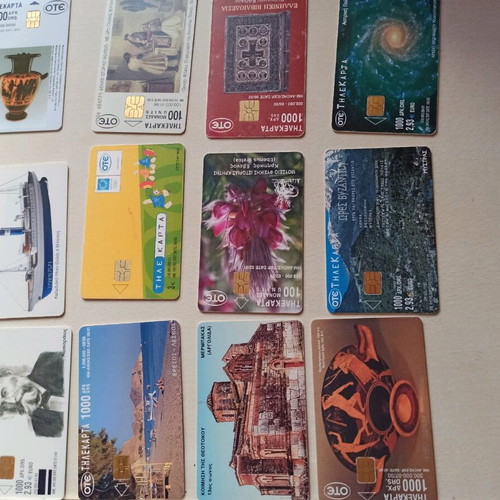 Phone cards used, collectible pack