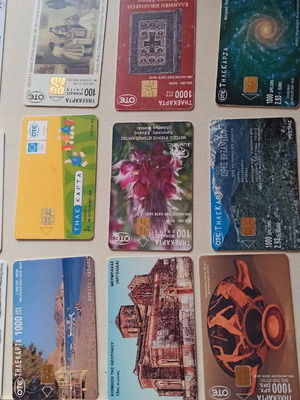 Phone cards used, collectible pack