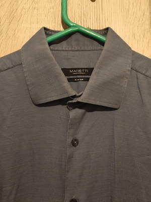 Manetti Cotton Shirt Slim Fit Medium Used, Gray