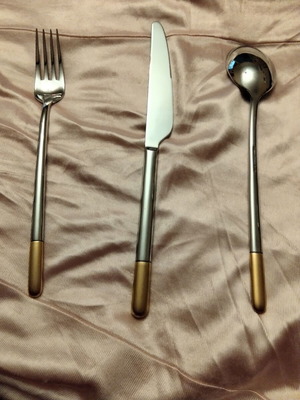 Villeroy & Boch Ella Gold plated cutlery set 3pcs new