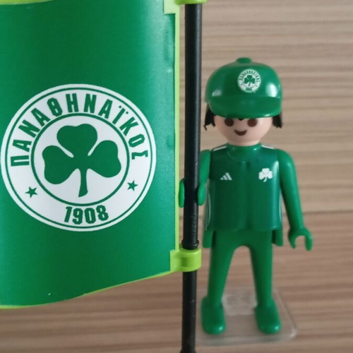 Playmobil Panathinaikos Football Fan Figure like new