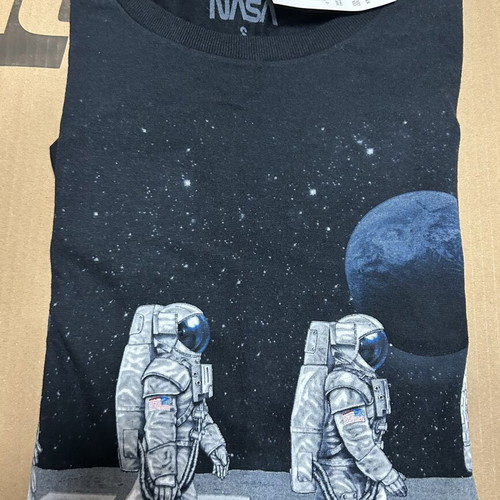 NASA Astronauts Walking On The Moon T-Shirt Small Black new