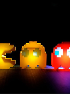 Retro Gaming Pac-Man and Ghosts Lamps new 3D print