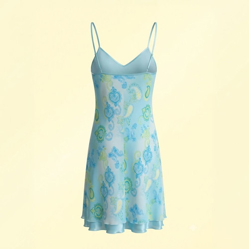 Fairycore satin blue dress Y2K vintage