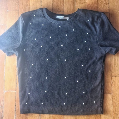 Zara blouse with pearls like new, size M, black