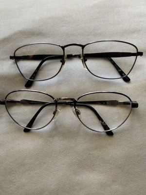 Vintage metal eyeglass frames like new, silver, men's and women's set