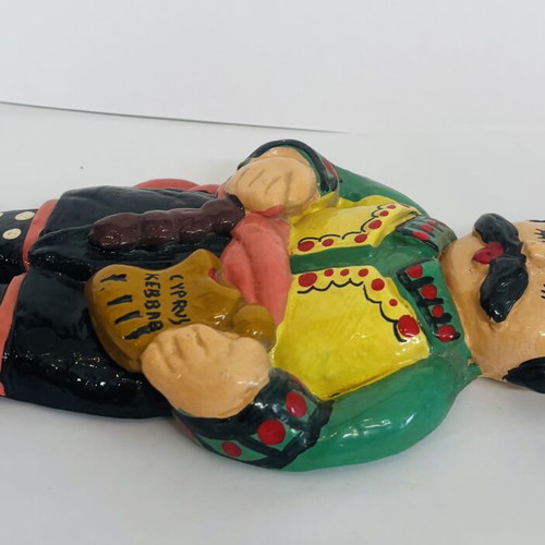 Cypriot Handmade Doll Cypriot Souvlaki 24x13cm used