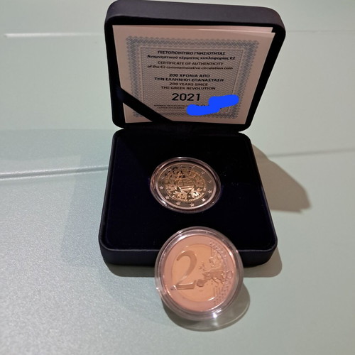 2 Euro commemorative coin Proof 2021, 200 years Greek Revolution, new