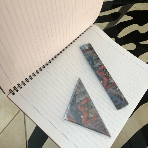 Spider-Man 2 softcover spiral notebook set new 26x20cm with ruler and triangle