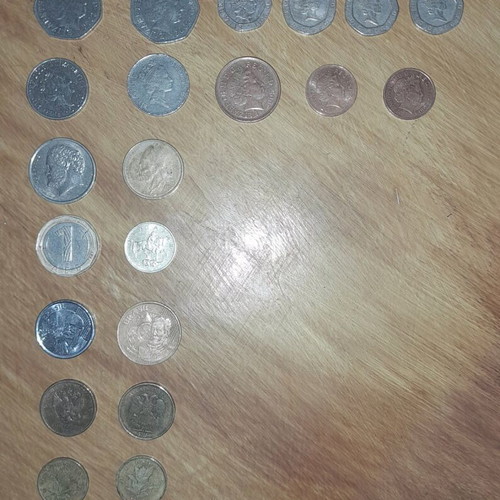 Coins used, pack of 31 pieces from various countries