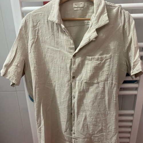 Alcott Resort linen blend shirt short sleeve beige size L like new