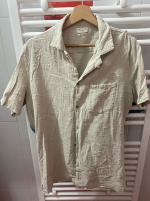 Alcott Resort linen blend shirt short sleeve beige size L like new