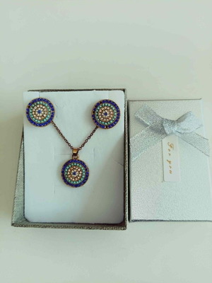 Jewelry set Apefton new, blue and gold plated