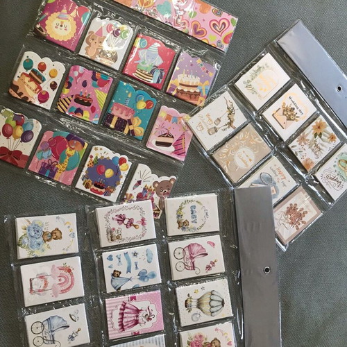 Set of 12 Mini Greeting Cards for Wedding, Baptism, Baby & Birthday New