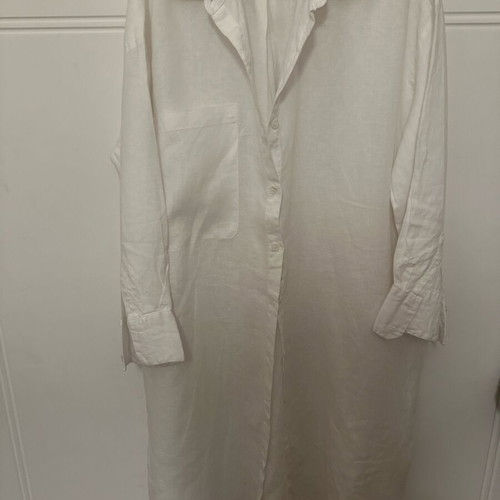 Linen shirt dress Zara like new, white, -  40,00 - Vendora.cy
