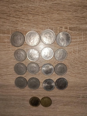 Spanish coins used, set of 18 pieces