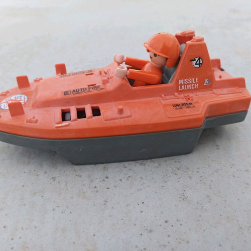 GI Joe Playmobil Action Force boat 1986 used with missing parts