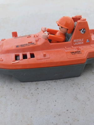 GI Joe Playmobil Action Force boat 1986 used with missing parts