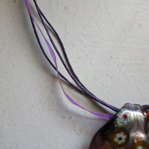 Summer necklace used, purple, 42cm length with 4cm extension