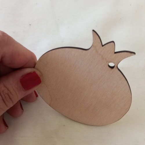 Wooden pomegranate shapes set of 5 for crafts, 8x8cm