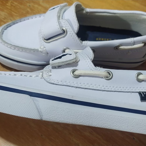 Ralph Lauren kids leather loafers new, white