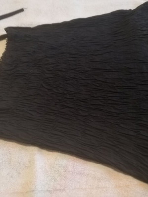 Mini strapless dress used, black with honeycomb bust and tie neck