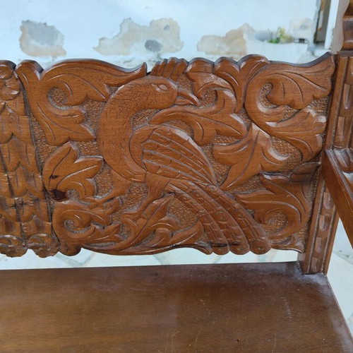 Wooden Skyriai style bench sofa used, handmade