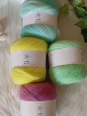 Jade yarn yellow new, 2 skeins from Hobbii