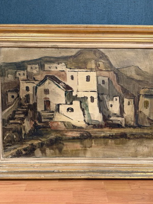 Маслена картина на Д. Тиниакос употребявана, в рамка, 60x80 см