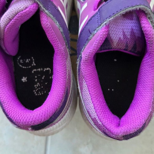 Asics athletic shoes for girl used, size 28.5, purple