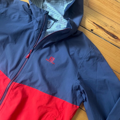 Salomon Essential WP 2.5L men's jacket like new, size XL, blue and red
