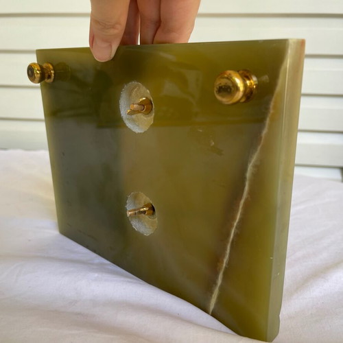 Desk Calendar Base used, green onyx