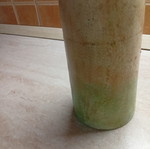 Handmade ceramic vase vintage with decoupage rose