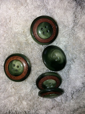 Бутони за палто като нови, комплект от 5, двустранни