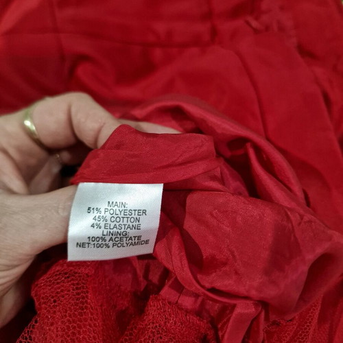 Staples dress red with bow, like new, size M