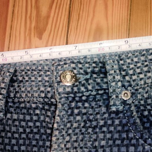 Topshop Kort Basket Weave Straight Leg Jeans like new, blue