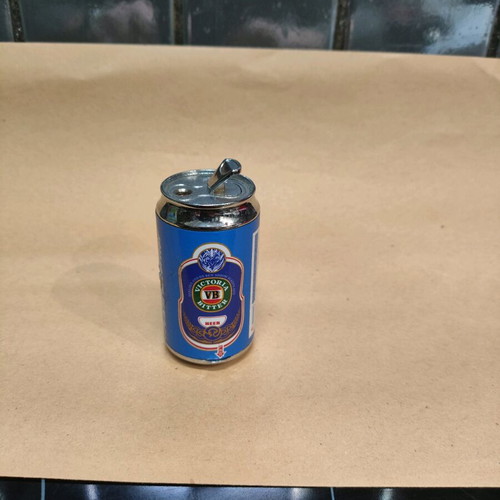 Victoria Bitter beer can lighter used with LED lights